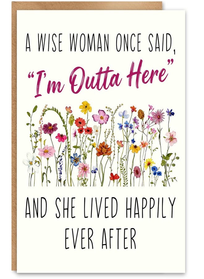 ATTLVV Funny Retirement Card for Her, Retirement Gift for Women, Blank Inside, with Kraft Envelope and Gold Seal Sticker - Image 1