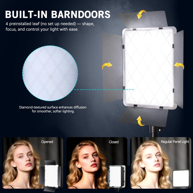 NiceVeedi 40W RGB Photography Lighting with 20 Effects, 360Â° Full Color/2700-6500K Studio Lights with Remote & Display, Lighting for Video Recording/Photography/Streaming/YouTube/TikTok/Content Creat - Image 4