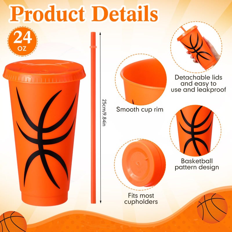 Pickmesh Pickmesh 24 Pieces Funny Football Gifts Bulk Football Plastic Cups with Straw and Lid Novelty Football Crew Socks Bracelet and Keychain for Sport Valentines Birthday Party Gifts Favors - Image 2