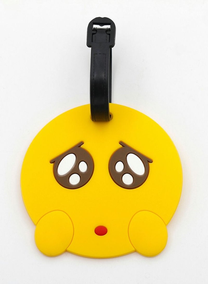 Luggage Tag with Name ID Card, 4Pcs Cute Face Suitcase Labels for Women Men Perfect to Quickly Spot