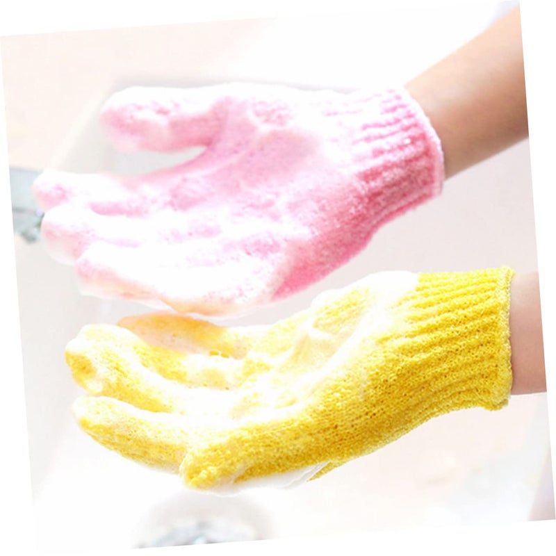 2 Pcs Nylon Exfoliating Bath Gloves With Lanyard Quick Dry Soft Body Scrub For Men And Women - Image 5