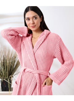 Destiny Hometex Unisex Hooded Organic Cotton Waffle Bathrobe  - Image 5