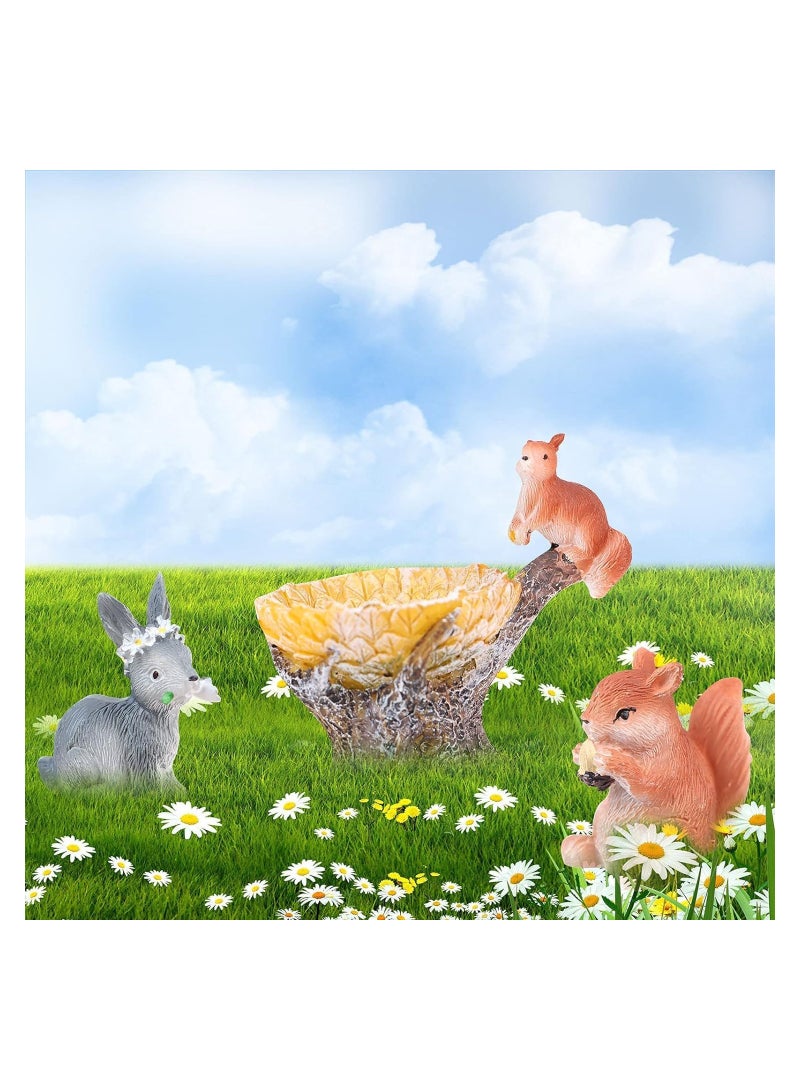 KASTWAVE Miniature Fairy Garden Accessories, 6 Pcs Fairy Outdoor Garden Animals Figurines Outdoor Fairy Wild Garden Accessories Resin Wood Mushroom Miniature Garden for Plant Pots Bonsai Craft Decor - Image 3