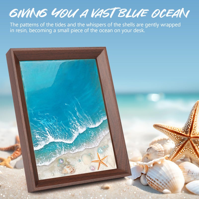 KISREL Ocean Resin Art Kit, Clear Epoxy Resin Kit with Frames, Beginner DIY Ocean Painting Full Set of Tools + Tutorials, Great Gift for Craft Lovers, Adult Stress Relief Creative Crafts - Image 3