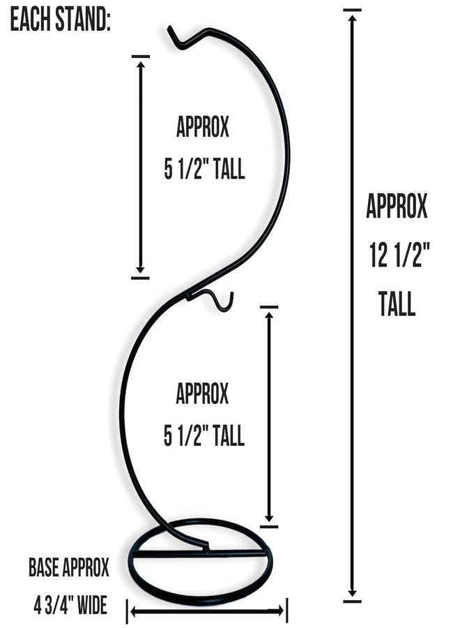 BANBERRY DESIGNS Dual Stands for Ornaments Jewelry and Terrariums - 2 Display Hooks - 2 Pack - Black Metal Holders with Multi-level Hooks - 12" H - Image 2
