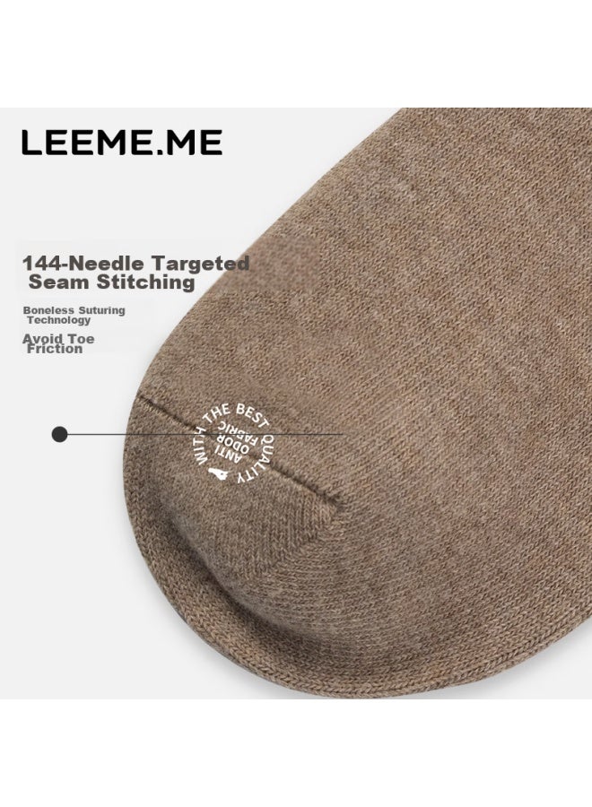Leeme.me Li Mi Men's Socks, Autumn And Winter Breathable Short Socks, Anti-slip Heel Boat Socks, Couples' Men's Socks, 5 Pairs - Image 3