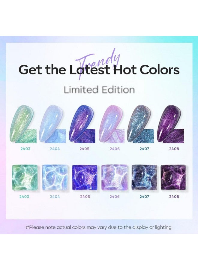 modelones Chameleon Gel Nail Polish Set- 6 Colors Aurora Shimmer Glitter Gel Polish Kit Blue Green Purple Nail Gel Polish All Seasons Soak Off LED Nail Lamp Nail Art Gel Kit DIY Salon Gift for Women - Image 1