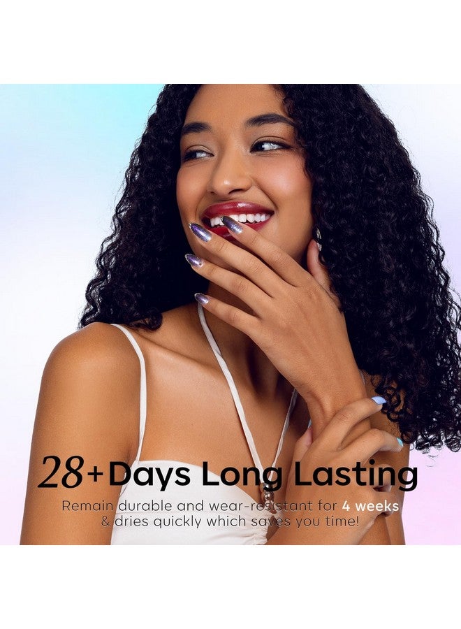 modelones Chameleon Gel Nail Polish Set- 6 Colors Aurora Shimmer Glitter Gel Polish Kit Blue Green Purple Nail Gel Polish All Seasons Soak Off LED Nail Lamp Nail Art Gel Kit DIY Salon Gift for Women - Image 4