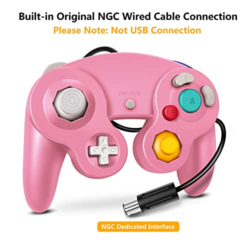 FIOTOK Gamecube Controller, Classic Wired Controller for Wii Nintendo Gamecube (Pink & Purple-2Pack) - Image 2