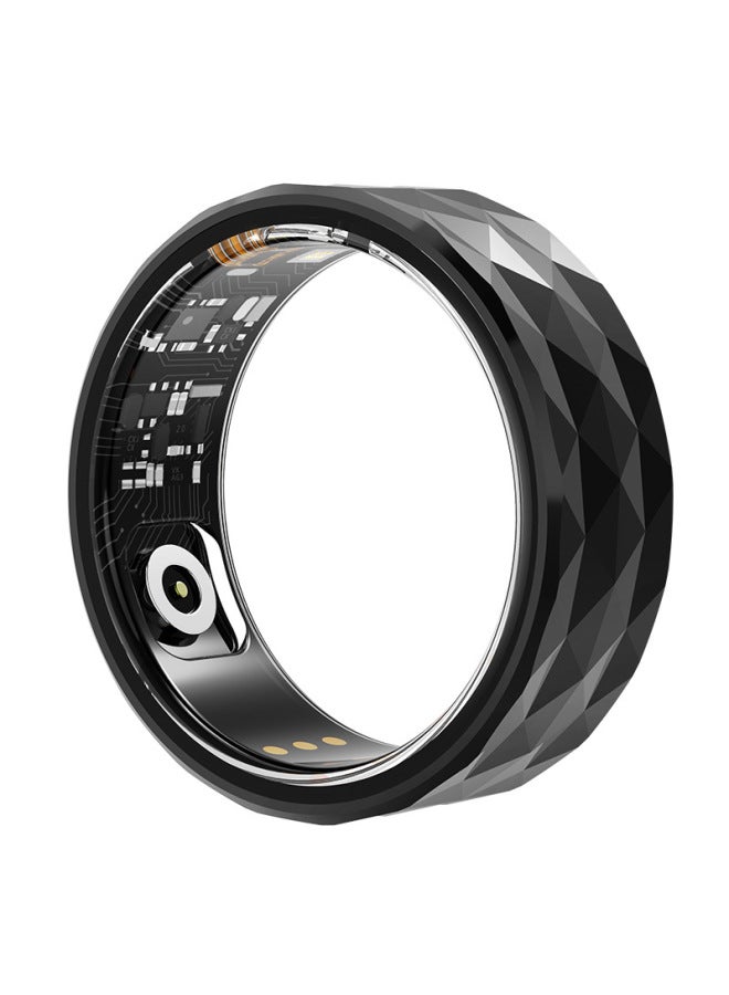 R12M خاتم ذكي معدل ضربات القلب مقياس التأكسج خطوة السعرات الحرارية مراقبة النوم خطوة الموضة الذكية الدائري اللون: أسود 18. - Image 4