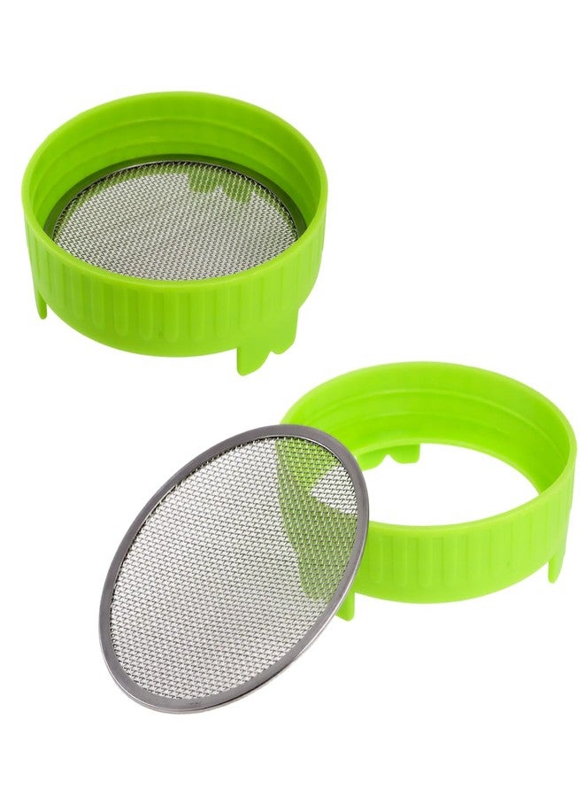 EDOBLUE Sprouting Kit for Homegrown Alfalfa & Bean Sprouts - 2 Mesh Lids for Mason Jars Allow Draining - Image 1