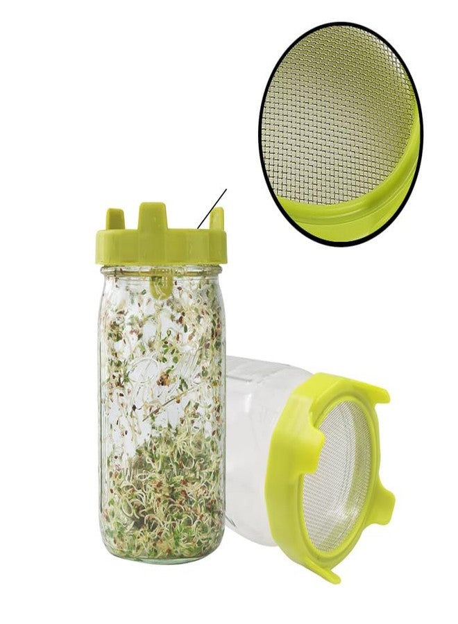 EDOBLUE Sprouting Kit for Homegrown Alfalfa & Bean Sprouts - 2 Mesh Lids for Mason Jars Allow Draining - Image 4