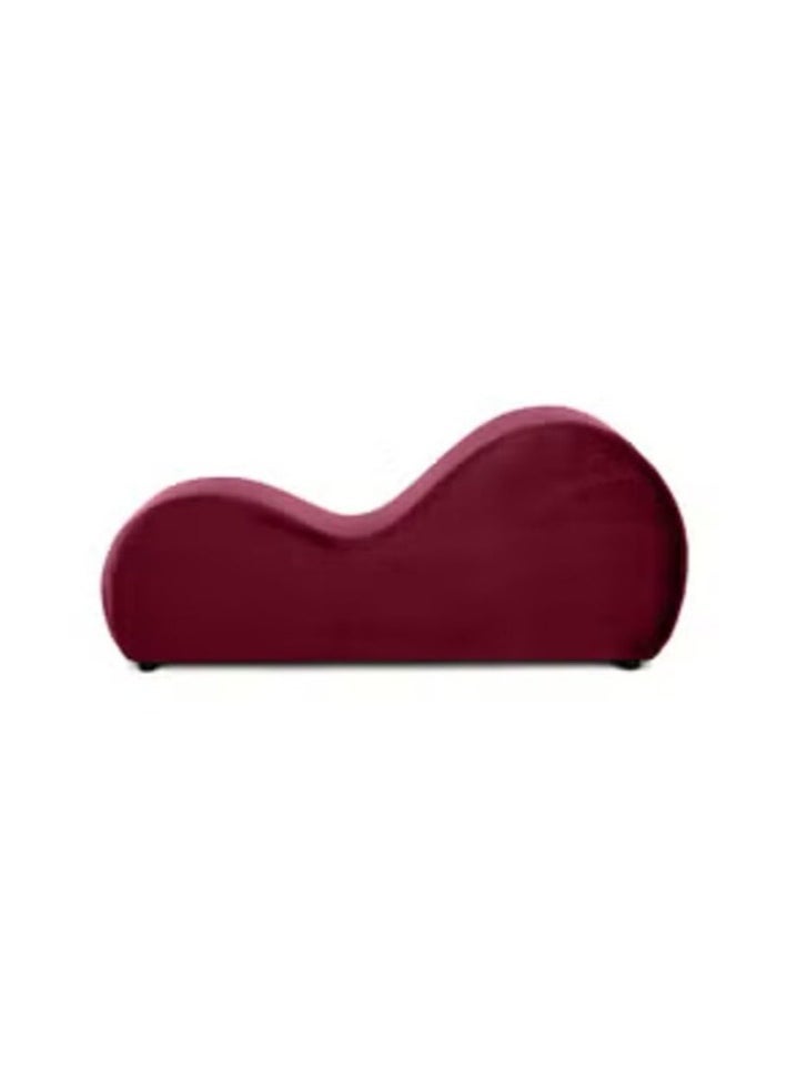 House One Small Romantic Chaise Longue Luxury Solid Pattern Of Velvet Fabric - Burgundy -170x70x40cm - Image 3