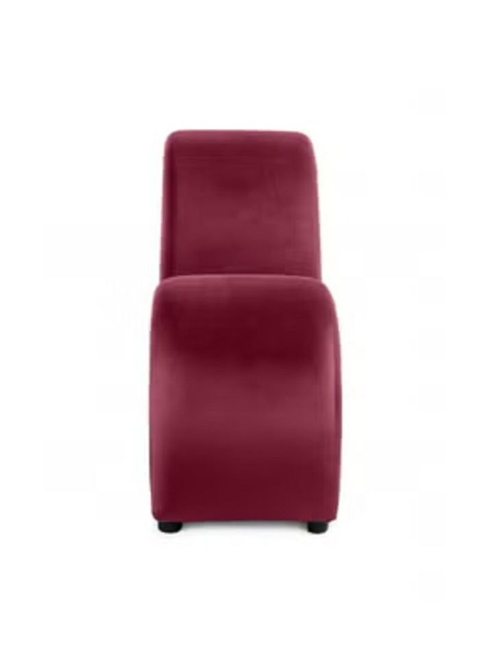 House One Small Romantic Chaise Longue Luxury Solid Pattern Of Velvet Fabric - Burgundy -170x70x40cm - Image 5