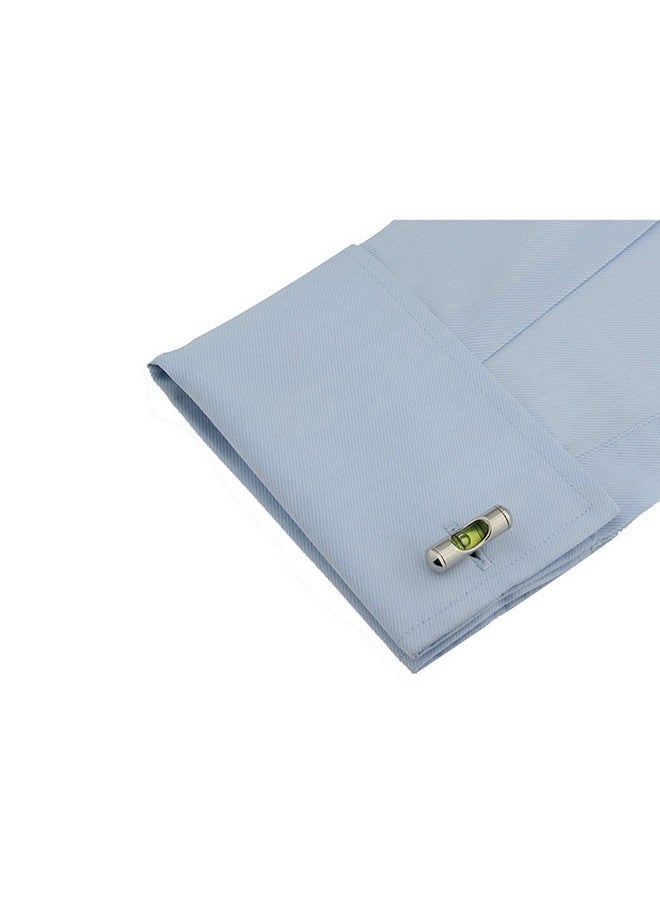 Vcufflinks 3D Spirit Level Cufflinks Tools Cuff Links Engineer (Green) - Image 4