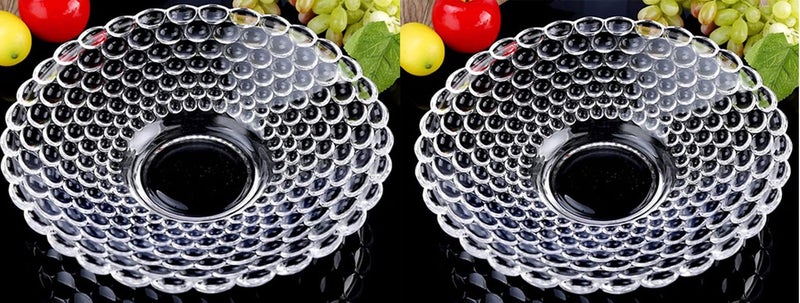 AFAST Stylish Transparent Plate for Dinner, Lunch, Snacks, Fruits Serving, 24 X 24 X 4.5 CM, Pack of 2 - Image 1