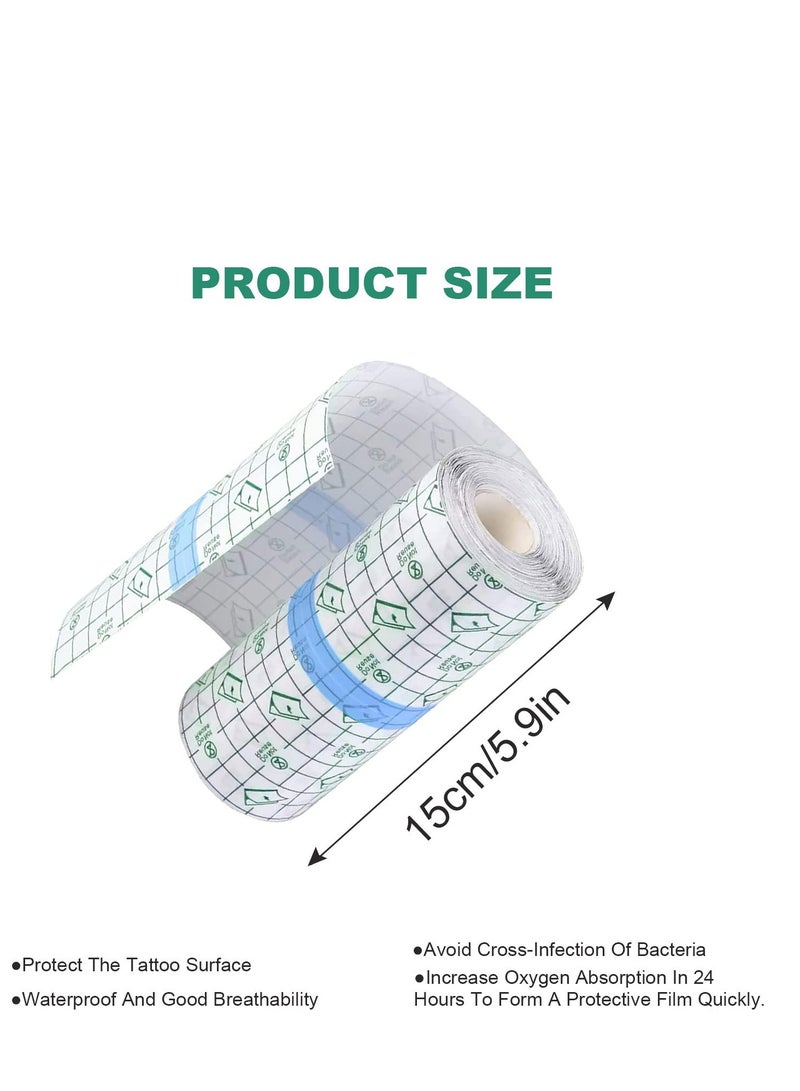 ضمادة العناية بعد الوشم الشفافة، فيلم شفاء مضاد للبكتيريا للجروح، حماية جلدية مرنة (2 م × 15 سم) - Image 2