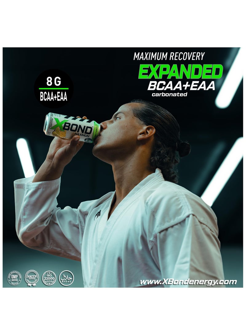 Xbond X-BOND 8g BCAA/EAA Lemon & Lime Maximum RecoveryExpanded Maximum Amino Drink - BCAA + EAA Electrolytes Drink - 16 fl oz (473 ml) -  Sugar Free 34 Calories, 60mg Caffeine Pack of 12 - Image 5