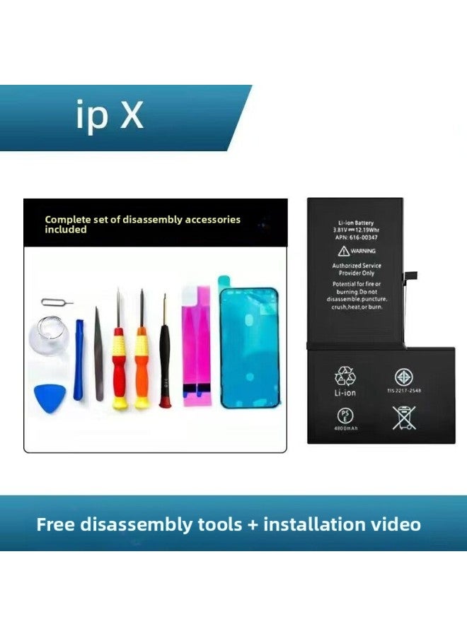 Applicable To Apple 15 Battery 12 Large Capacity 7plus/8P/iPhonex Battery 7 Generation XSMAX/13/14 Pool 13-Standard Capacity:Apple Xs Battery (4700mah) Tool + Glue  - Image 1