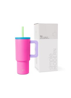 Simple Modern Simple Modern Kids 24 oz Tumbler with Handle and Silicone Straw Lid | Spill Proof and Leak Resistant | Reusable Stainless Steel Bottle | Gift for Kids Boys Girls | Trek Collection | 80s Mix  - Image 1