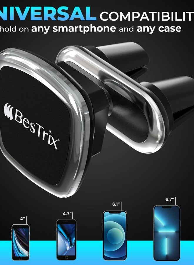 Bestrix Magnetic Phone Car Mount Magnetic Car Cell Phone Holder | Magnet Car Phone Holder Compatible w/ iPhone14 13 12 11 Pro/11 Pro Max/XS/XR/X,Galaxy S22 S21 S20 S10/S10+ Note & More (Air Vent) - Image 4