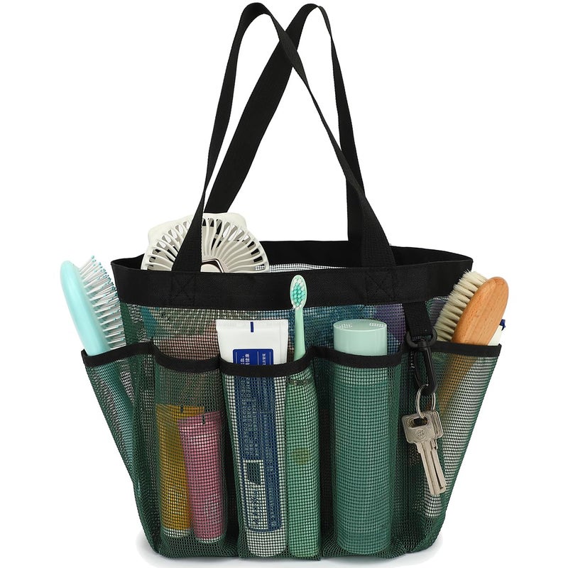 Fammart Mesh Shower Caddy Portable for College Dorm Room Essentials, 8-Pocket Large Shower Basket Tote Bag with 2 Handles for Toiletry, Bathroom, Beach, Camp, Gym - Image 1