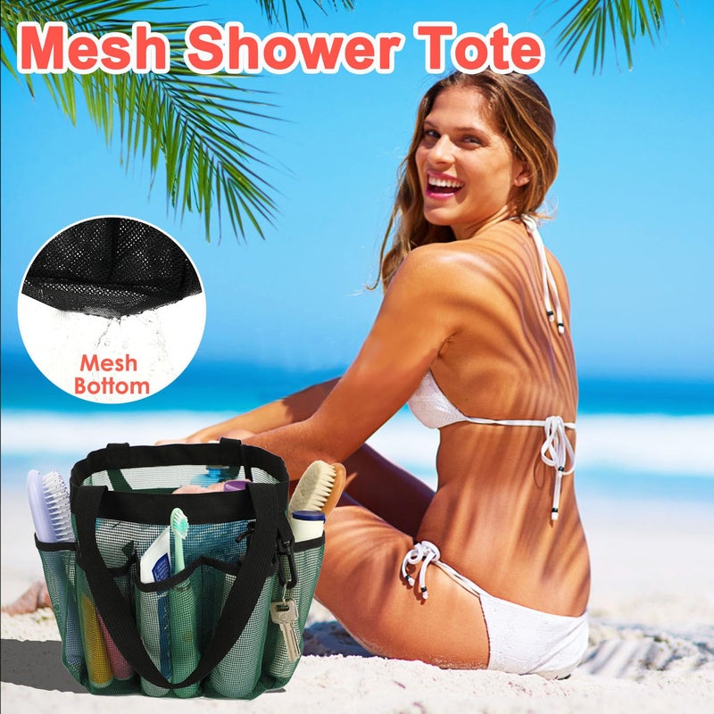 Fammart Mesh Shower Caddy Portable for College Dorm Room Essentials, 8-Pocket Large Shower Basket Tote Bag with 2 Handles for Toiletry, Bathroom, Beach, Camp, Gym - Image 5