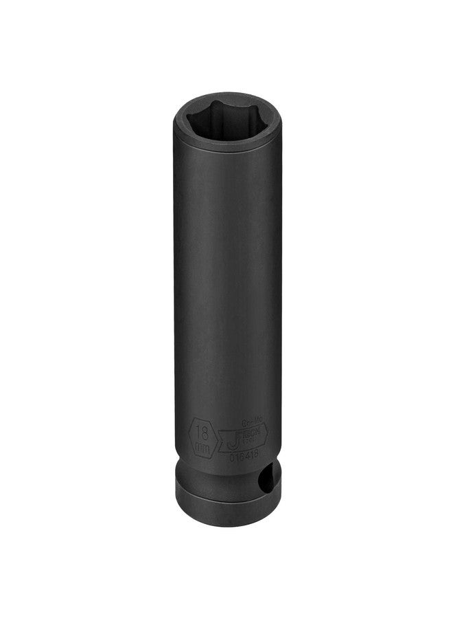 Jetech 1/2-Inch Drive 18mm Deep Impact Socket with 6-Point Design, Heat-Treated Chrome Molybdenum Alloy Steel, Metric - Image 2