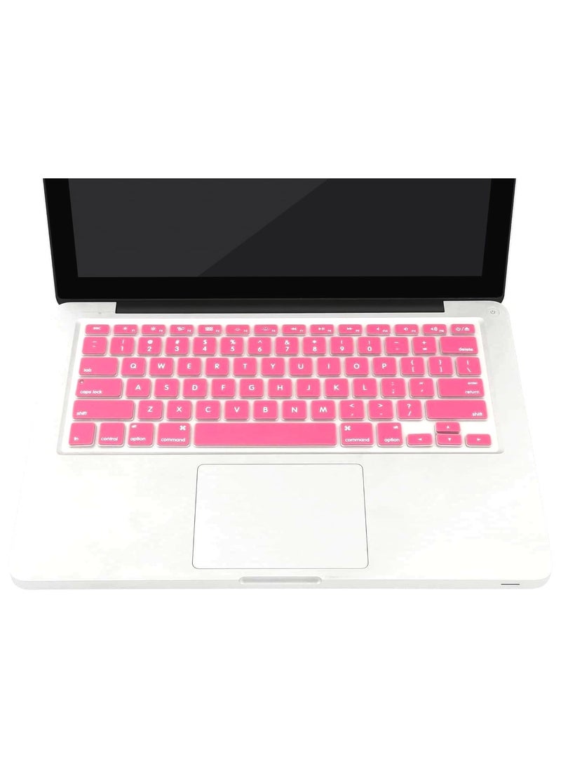 AMM US Version Silicone Keyboard Cover Skin for MacBook Air 13.3-Inch, Macbook Pro 13/15/17-Inch, 2015 or Older Version & Older iMac Keyboard Protector- Pink  - Image 1