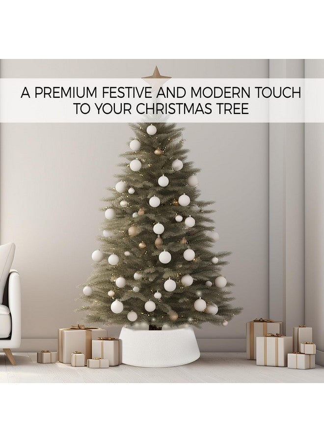 KIBAGA Beautiful Christmas Tree Collar - Authentic 28" Boucle Tree Ring for Any Christmas Decor - Easy to Set Up Skirt Enhances Your Holiday Home Decor - Image 4