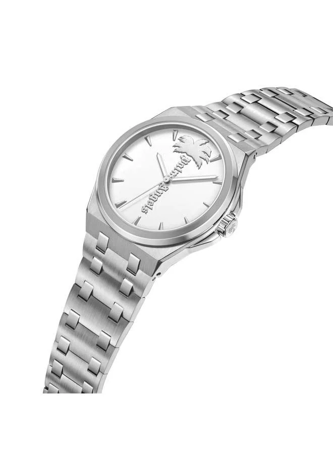 Palm Angels Lucentia Silver Dial Silver Stainless Steel Bracelet Analog Watch for Men, 43mm