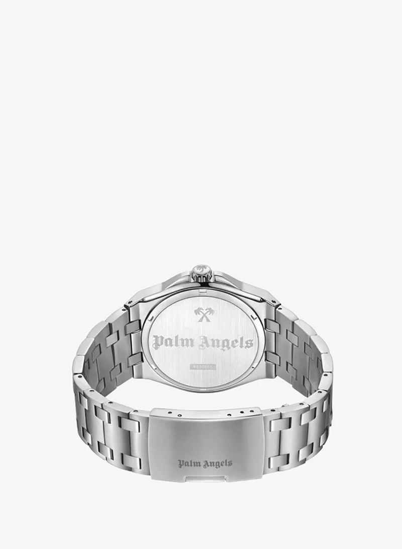 Palm Angels silver Lucentia Silver Dial Silver Stainless Steel Bracelet Analog Watch for Men, 43mm for Men | Best Price UAE