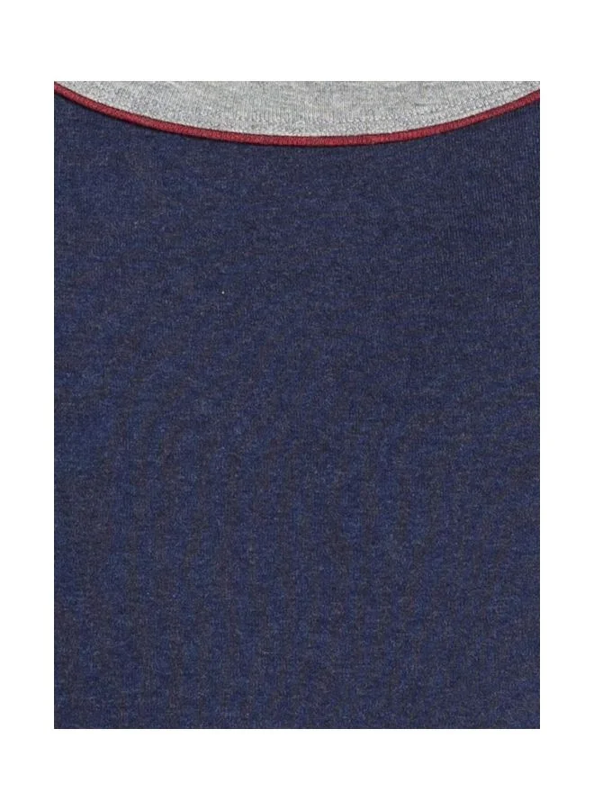 Jockey Ink Blue Melange US54 Men Super Combed Cotton Rib Square Neckline Gym Vest with Back Panel Graphic Print Colours and Shoulder Strap for Men | Best Price UAE