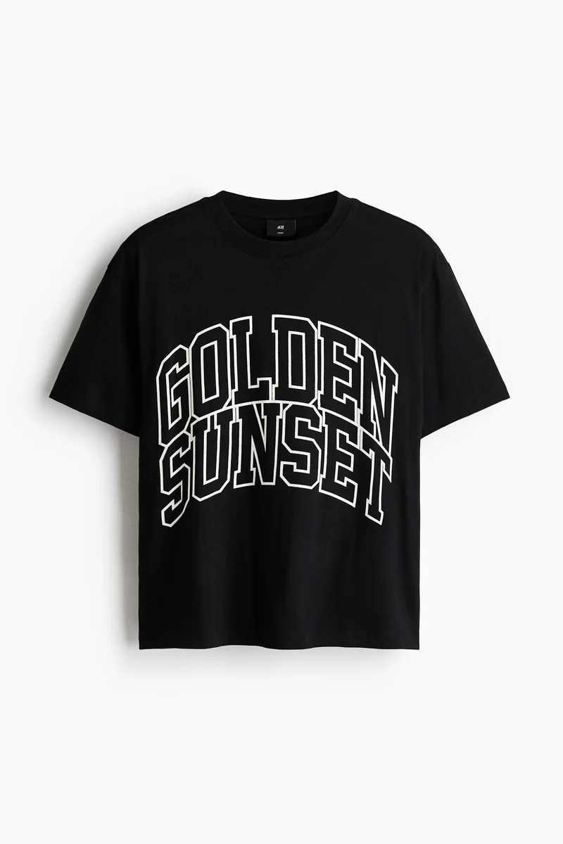 H&M  Loose Fit Printed T-shirt for Men | Best Price UAE