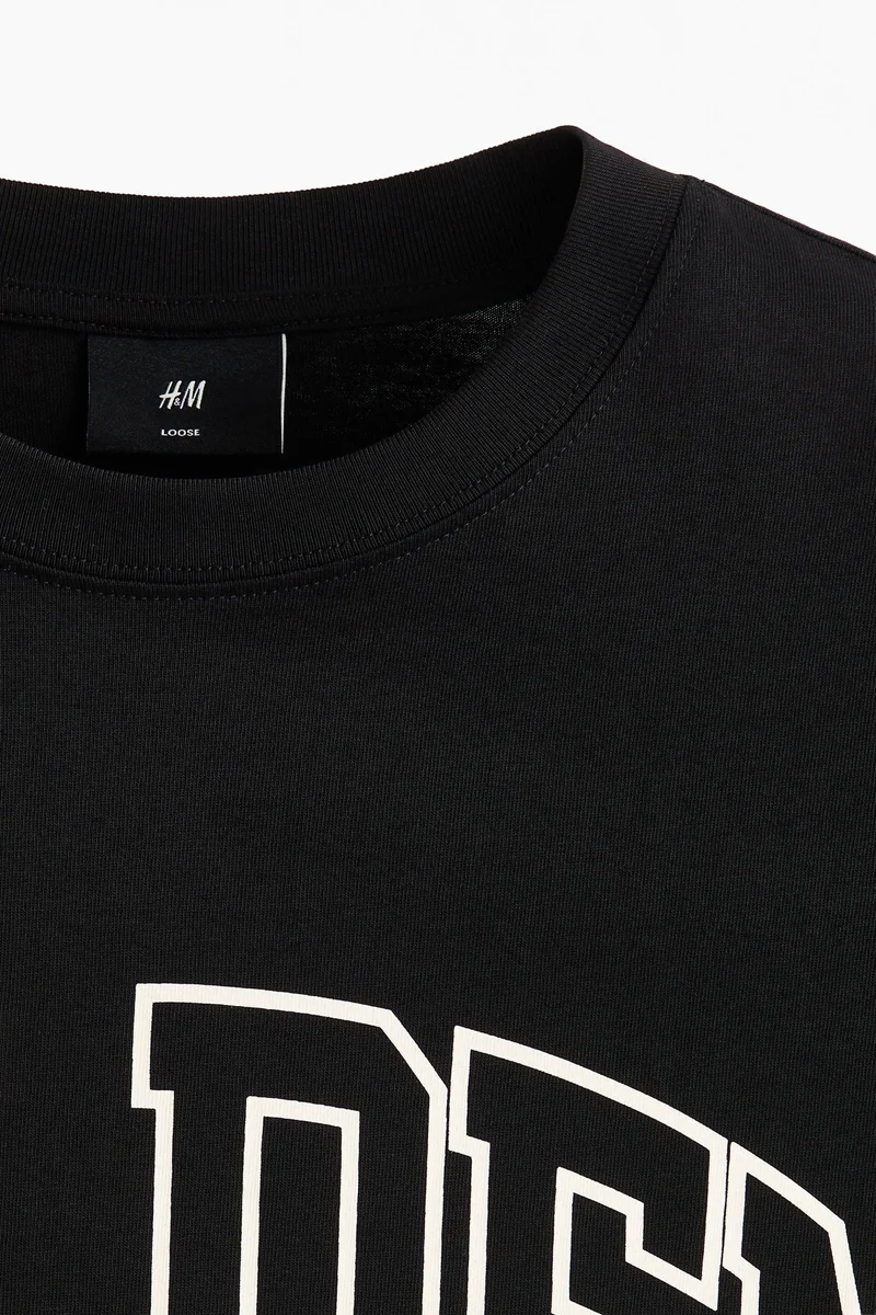 H&M  Loose Fit Printed T-shirt for Men | Best Price UAE