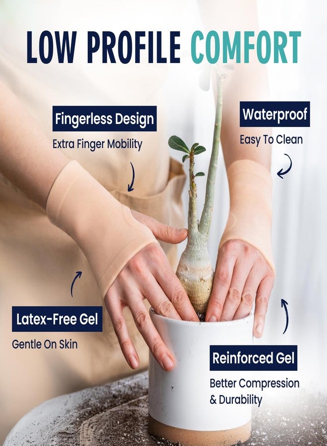 Dr. Frederick's Original Gel Wrist Brace - 4 ct - Waterproof Fingerless Compression Sleeve - Mild Carpal Tunnel, Arthritis & Tendonitis Relief - Fits Left & Right Hand - Men & Women - Medium - Image 3