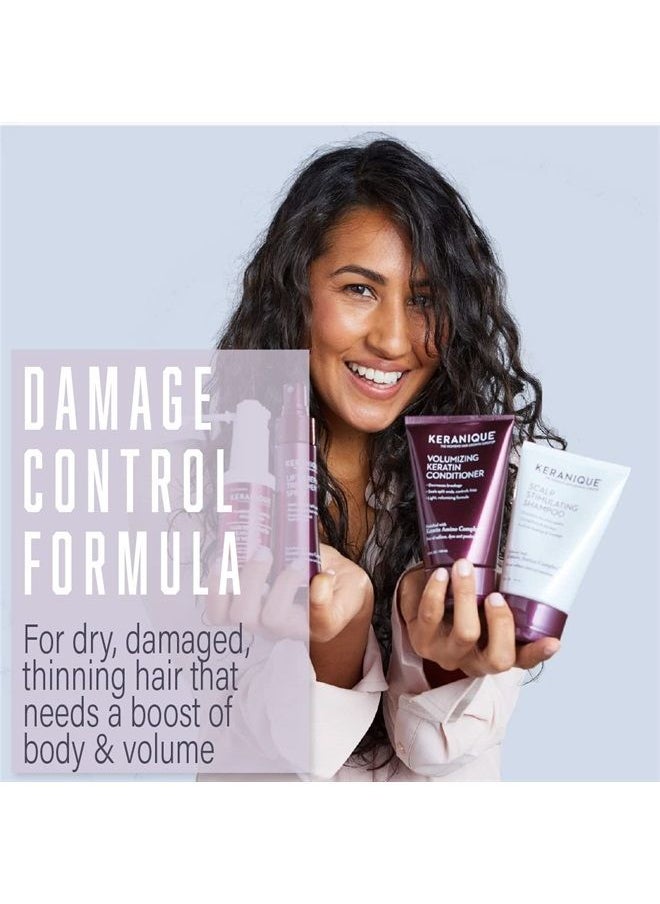 Keranique Shampoo and Conditioner for Damaged Hair - Anti-Breakage, Damage Control Set for Thinning Hair - Intense Repair, Deep Conditioning, Anti-Hairfall Routine w/Keratin - Great for Colored Hair  - Image 2