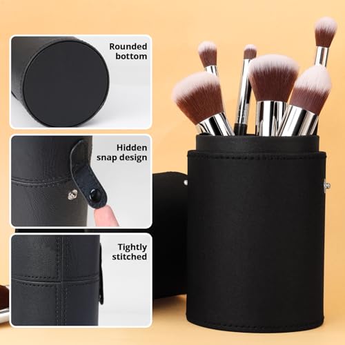 BEAKEY Makeup Brushes Sets, Brush Sets with Makeup Sponges (10+2pcs, with Black Case) - Image 2