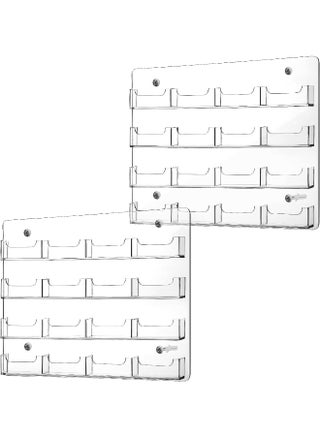 2 Pieces Acrylic Business Card Holder Wall Mount Clear Sticker Display Rack Multiple Clear Acrylic Card Organizer Sticker Display Stand Pre Drilled Index Card Storage - pzsku/ZD140C196DA2DDC4F9E57Z/45/1749556130/5f7c0b0d-3cba-4728-a231-c72fd998bce3