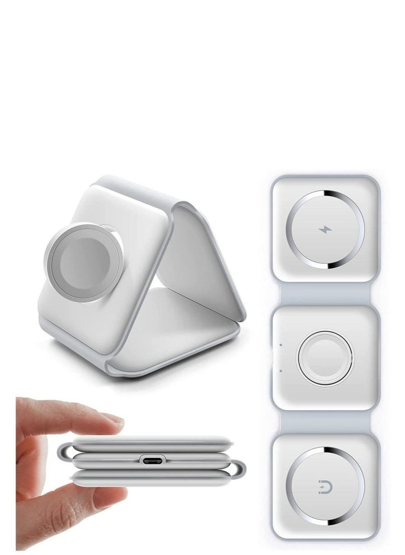 ELTRAZONE ELTRAZONE Wireless Charging, 3 in 1 Wireless Charger,Wireless Magnetic Fast Charging Foldable Dock station Charger for iPhone 14/13/12/11/8/Pro/Max,for iWatch  - Image 1