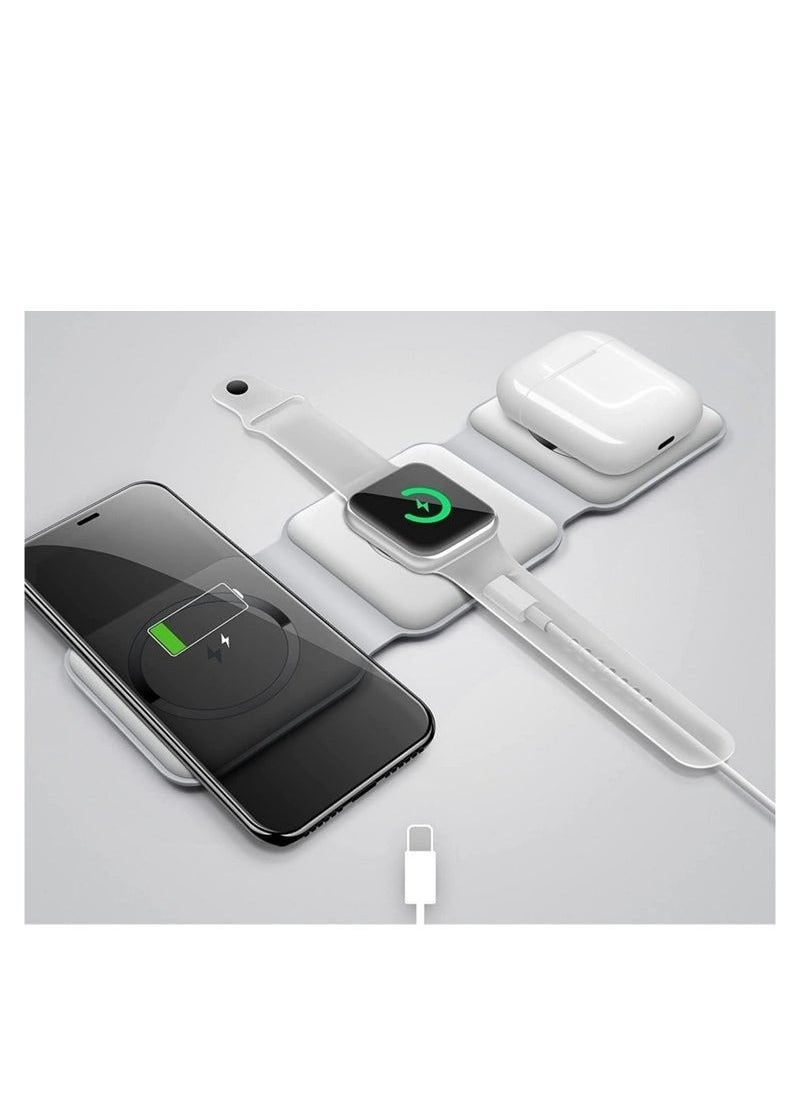 ELTRAZONE ELTRAZONE Wireless Charging, 3 in 1 Wireless Charger,Wireless Magnetic Fast Charging Foldable Dock station Charger for iPhone 14/13/12/11/8/Pro/Max,for iWatch  - Image 2