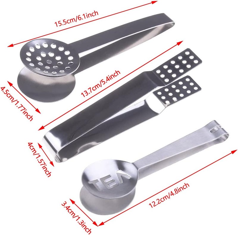 Haishell 4 Pcs Stainless Steel Tea Bag Tongs Teabag Squeezer Strainer Holder Grip Metal Spoon Mini Sugar Clip Kitchen Bar Tools - Image 2