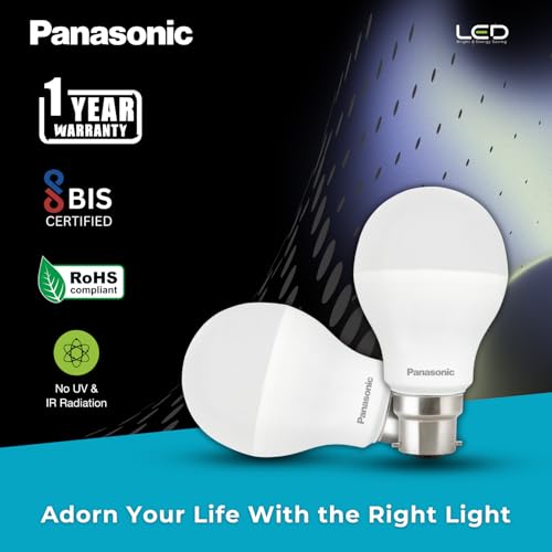 Panasonic 9 Watt LED Bulb, B22 Base 9W Light For Home, 25000+ BH with 1 Year Warranty, 6500K Cool Day (Pack of 2) - Image 2