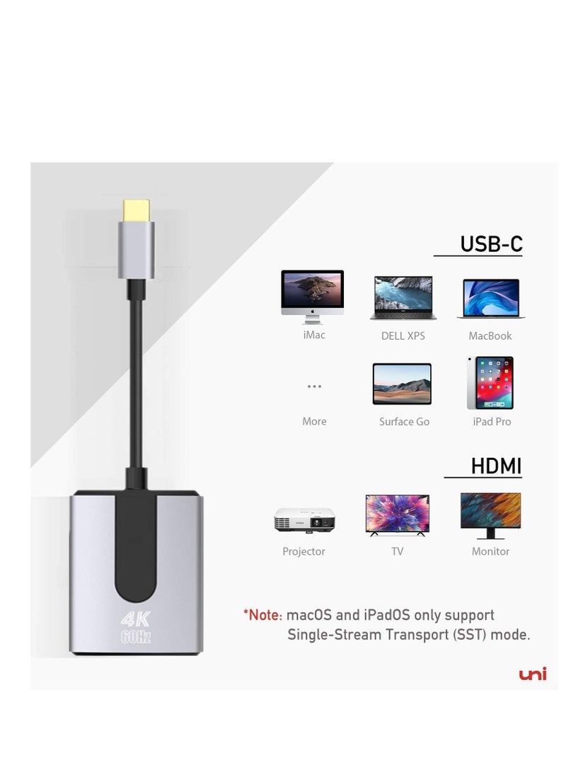 Captaintech USB C to HDMI Adapter, Type C to HDMI Converter (4k@60Hz), USB C Multiport Adapter, HDMI, Compatible with New MacBook Pro/Air, iPad Air 4, iPad Pro 2020, Galaxy S20, XPS and More-Gray - Image 4