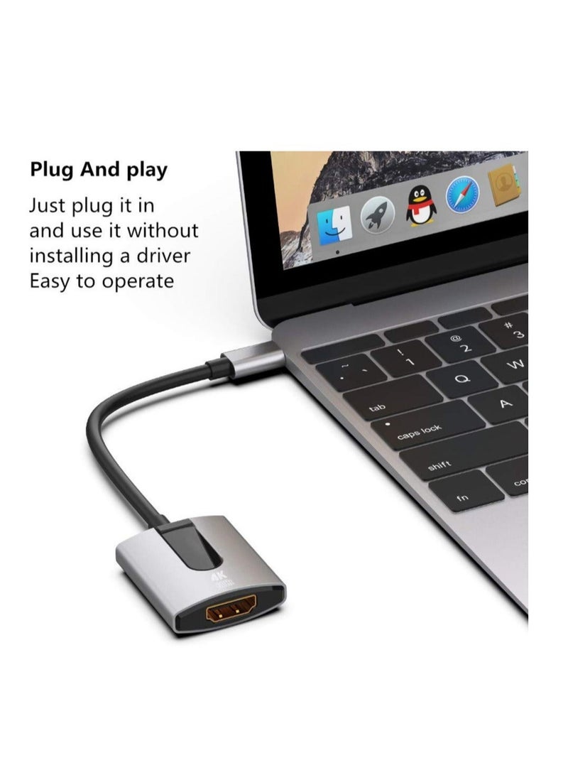 Captaintech USB C to HDMI Adapter, Type C to HDMI Converter (4k@60Hz), USB C Multiport Adapter, HDMI, Compatible with New MacBook Pro/Air, iPad Air 4, iPad Pro 2020, Galaxy S20, XPS and More-Gray - Image 2