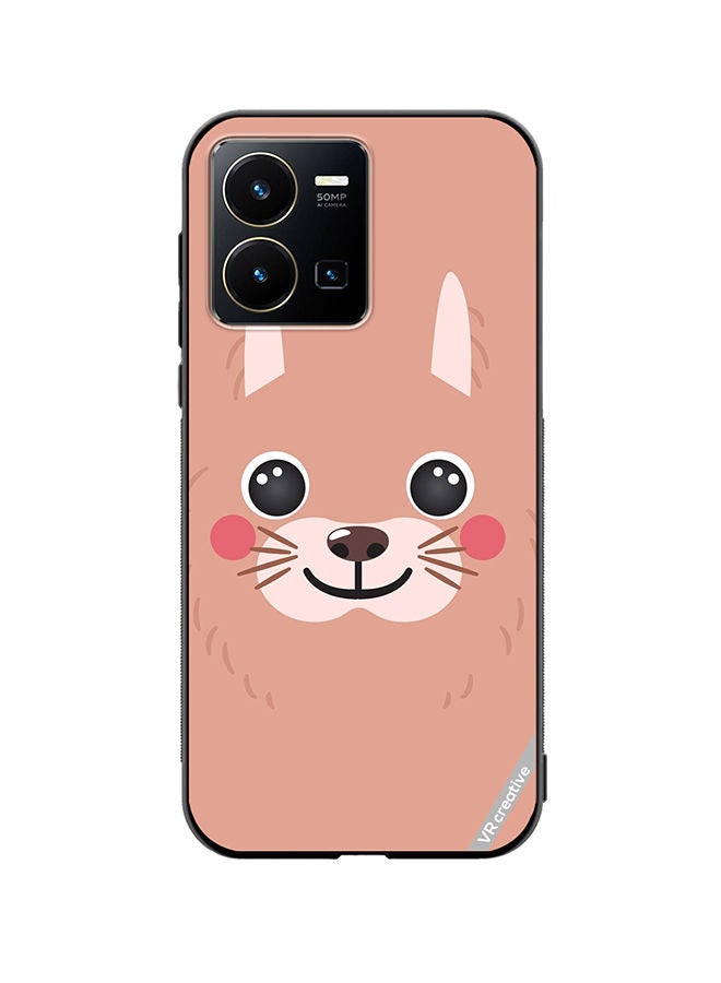 VR CREATIVE Protective Case Cover For Vivo Y35 Lama Cartoon Face Design Multicolour 