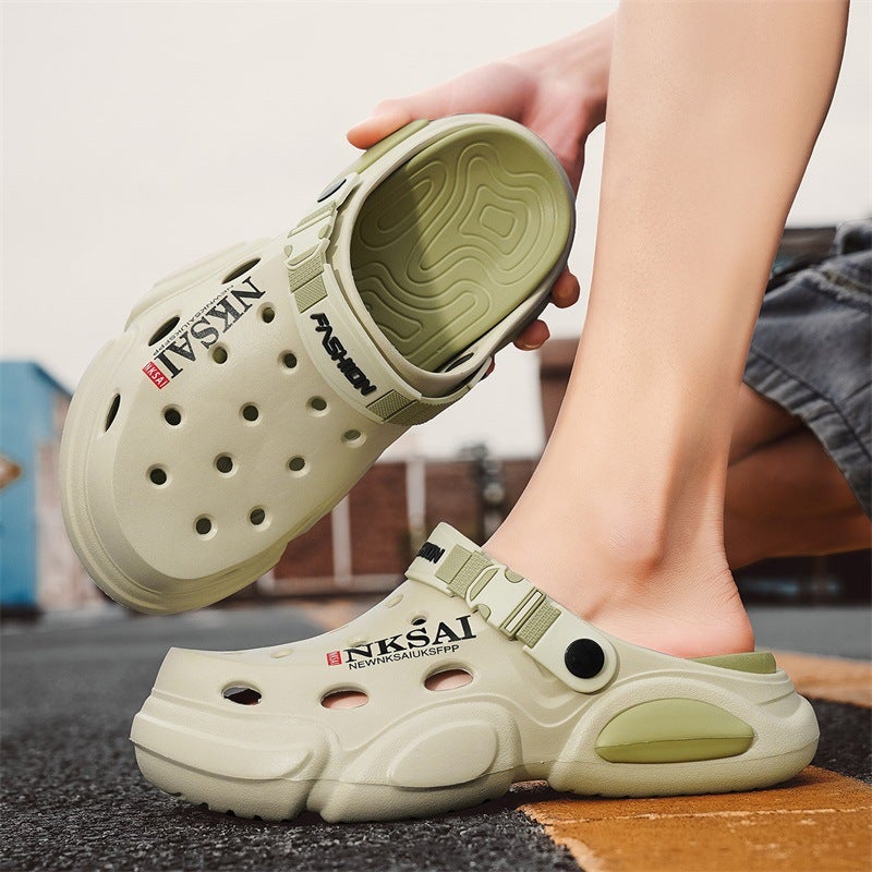 47 Large Size Men'S Shoes Eva Toe Hollow Hole Shoes Breathable Casual Beach Garden Shoes - Image 1