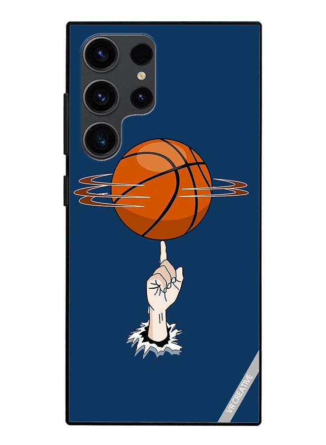 VR CREATIVE Protective Case Cover For Samsung Galaxy S24 Ultra Basket Ball In Hand Design Multicolour - Image 1