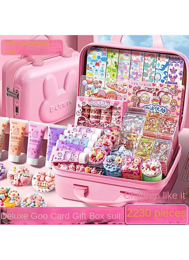 Bluejw - Cream Glue Goo Card Suit Stickers Full Set Of Girls Handmade Diy Toy Materials Goo Card Plate Girls Ancient Card Hand Account. - Image 1