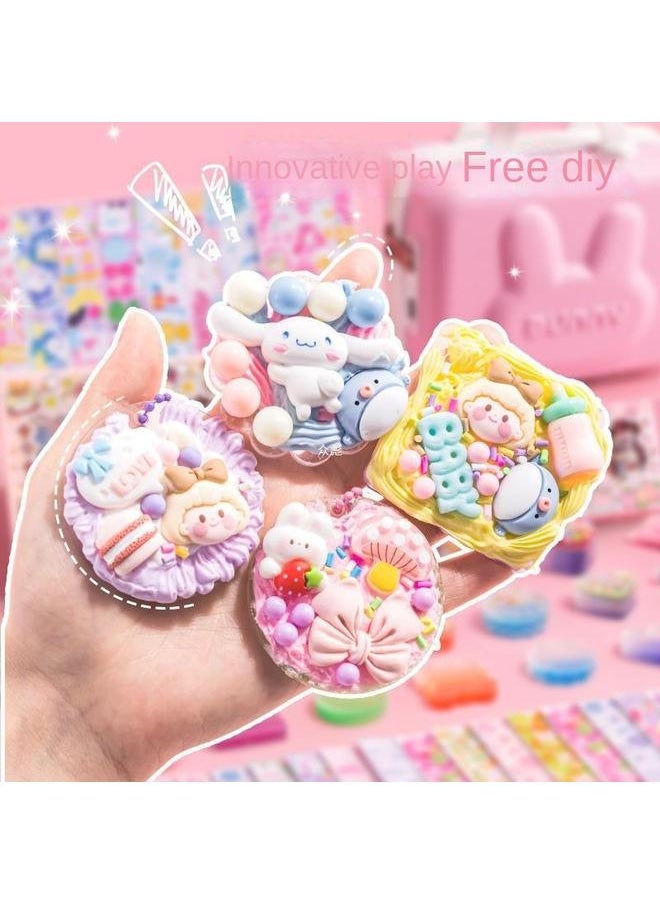 Bluejw - Cream Glue Goo Card Suit Stickers Full Set Of Girls Handmade Diy Toy Materials Goo Card Plate Girls Ancient Card Hand Account. - Image 1